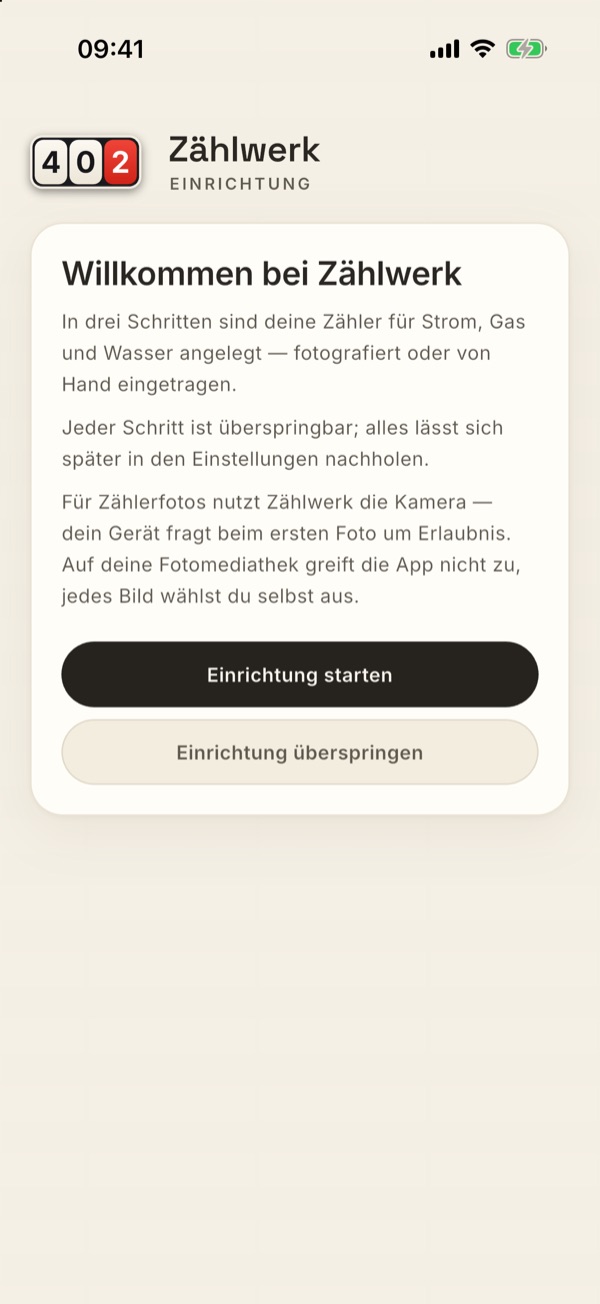 Der Willkommen-Schritt: Einrichtung starten oder überspringen