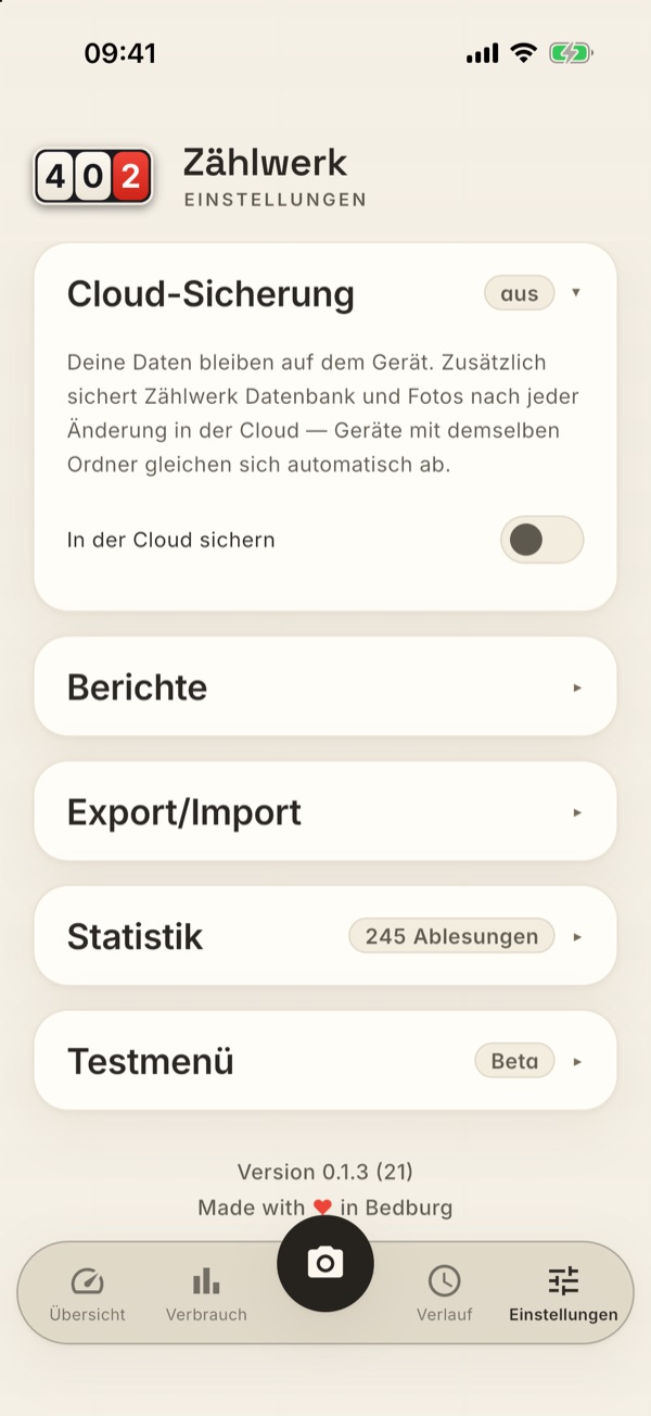 Die Karte Cloud-Sicherung