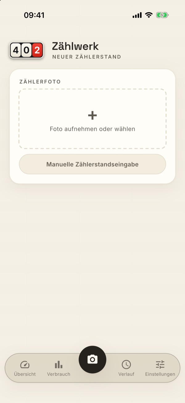 Erfassen: per Foto oder von Hand