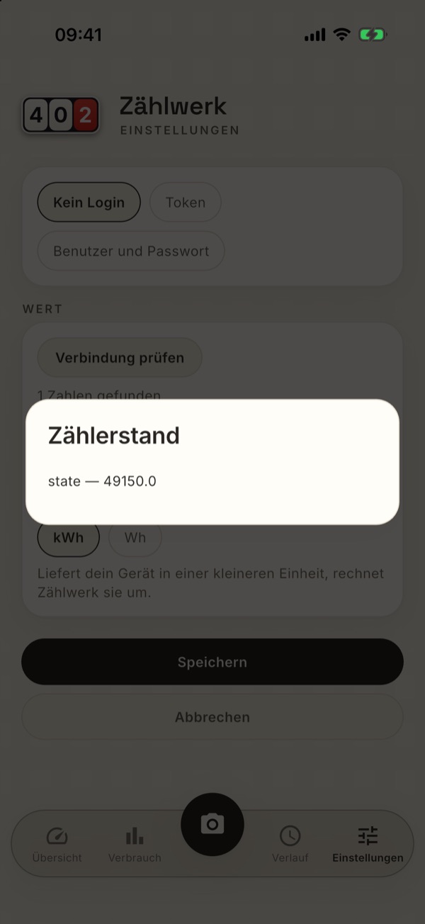 Die Auswahl der Zahl aus der Antwort des Geräts