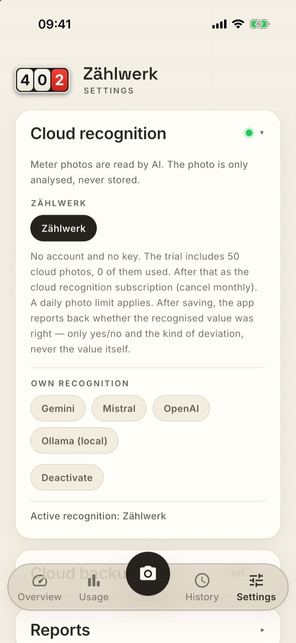 The Cloud recognition card