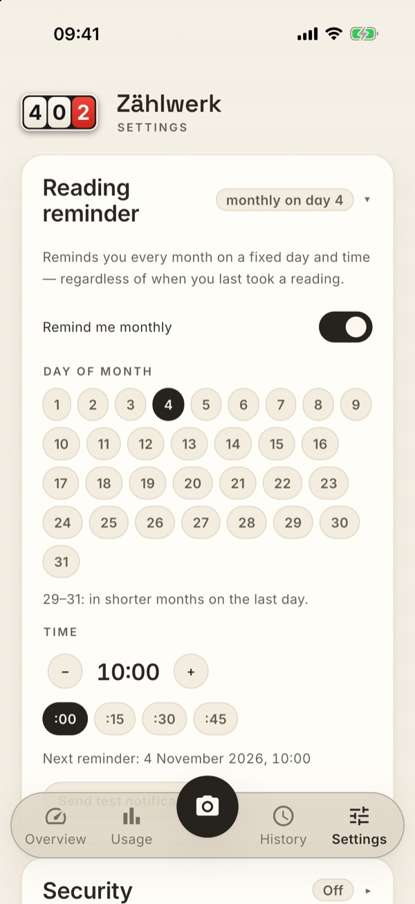The Reading reminder card