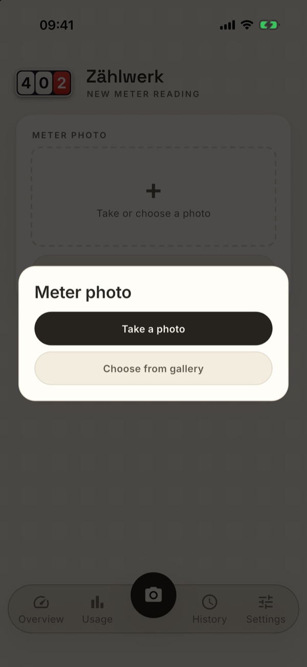 Take a photo or pick one from the gallery