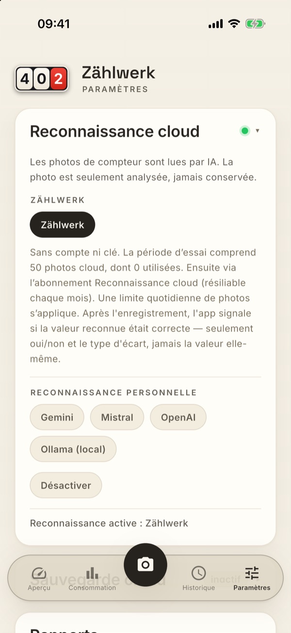 La carte Reconnaissance cloud