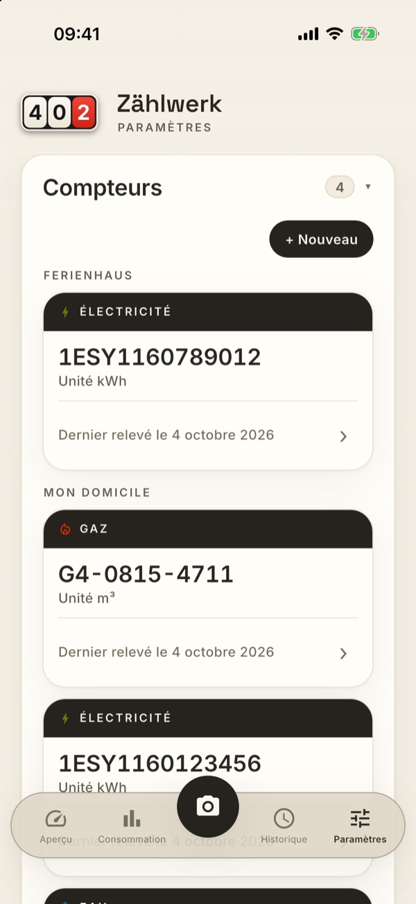 La carte Compteurs