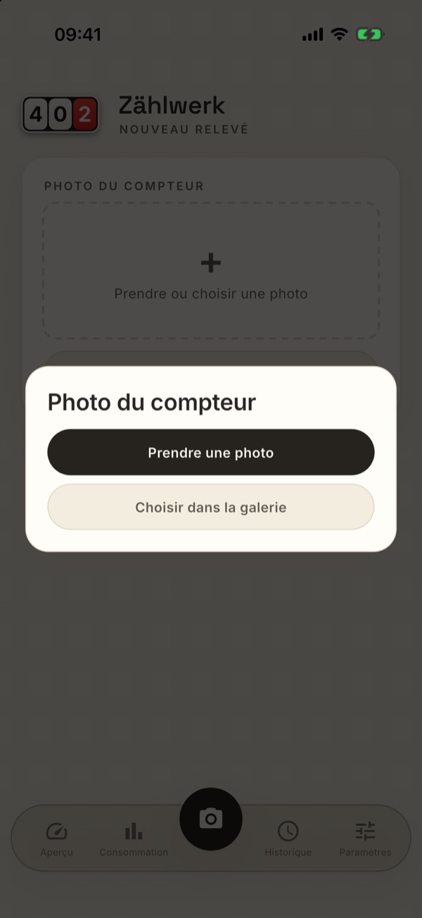 Prendre une photo ou en choisir une dans la galerie