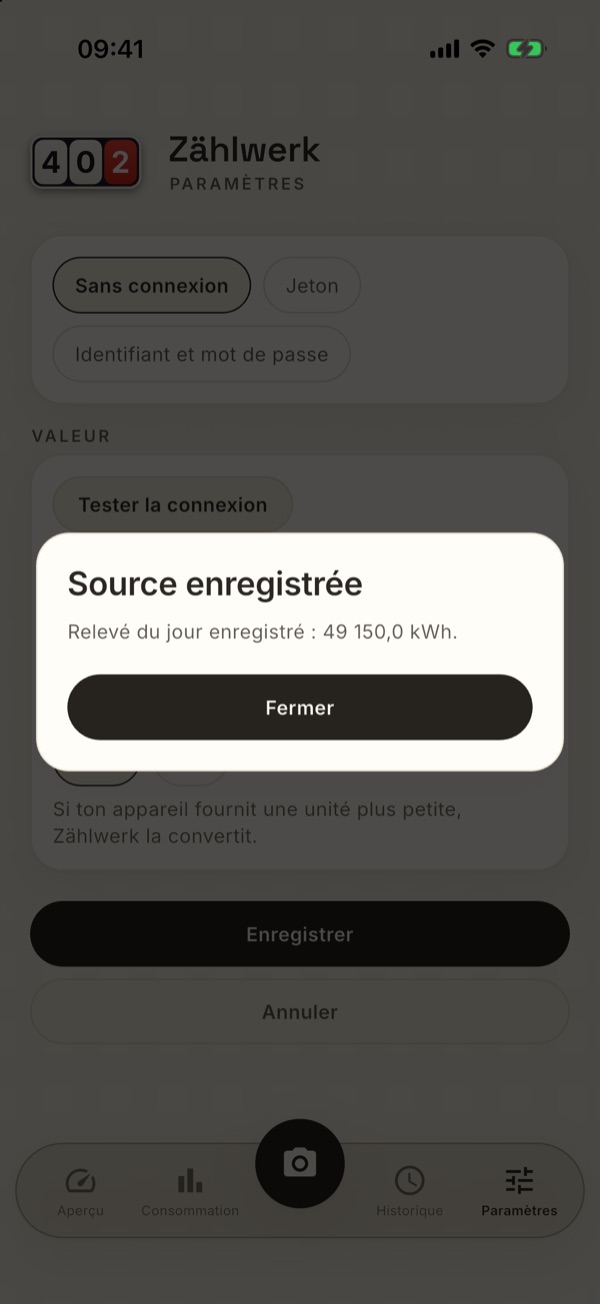 Après l’enregistrement : le premier index est récupéré