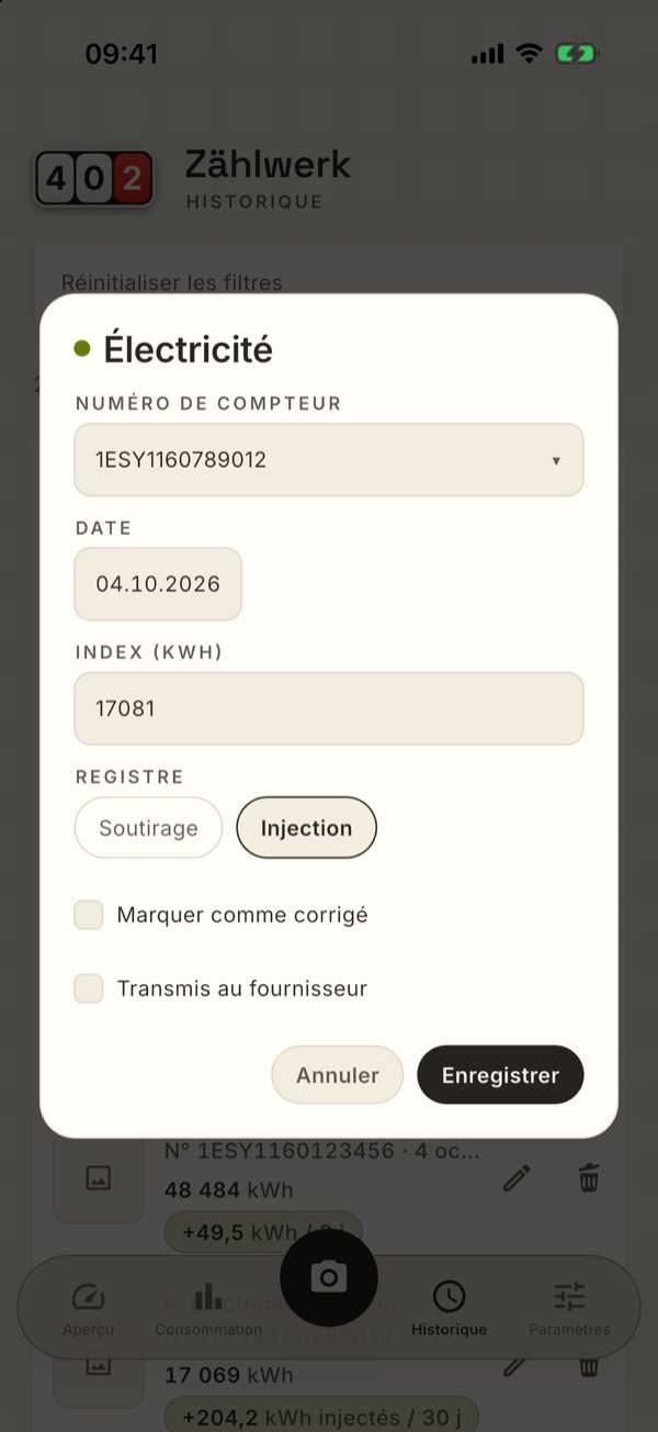 Modifier un relevé
